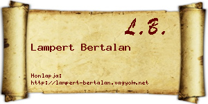 Lampert Bertalan névjegykártya