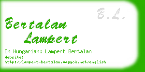 bertalan lampert business card